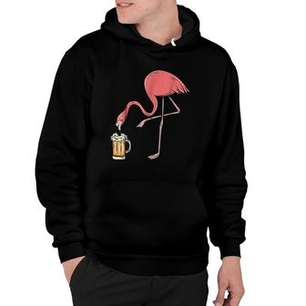 Flamingo Drinking Beer Hoodie | Mazezy