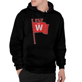 Fly The W Chicago Baseball Winning Flag Distressed Vintage Hoodie | Mazezy