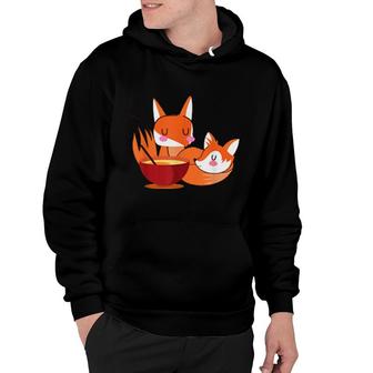 Fox Eating Ramen Ramen Noodles Fox Kawaii Themed Hoodie - Thegiftio