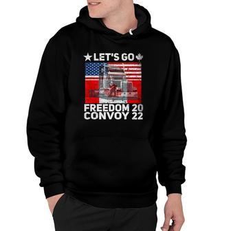 Freedom Convoy 2022 In Support Of Truckers Let's Go Truckers Hoodie | Mazezy