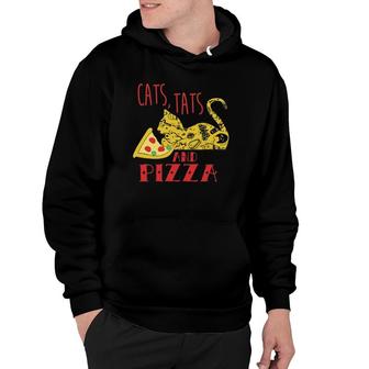 Funny Cat Lovers Gift Tattoo Lovers Pizza & Cats Hoodie | Mazezy