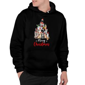 Funny Christmas Tree With Santa Hat Cats Christmas Hoodie | Mazezy