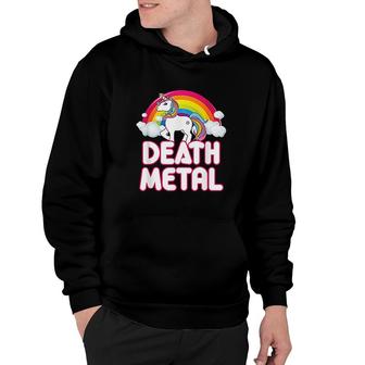 Funny Death Metal Rainbow Unicorn Hoodie | Mazezy