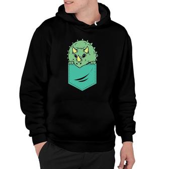 Funny Dinosaur In Your Pocket Triceratops Hoodie | Mazezy