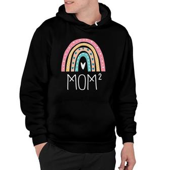 Funny Mom2 Rainbow Gifts Twin Mom Mama Of Two Hoodie | Mazezy