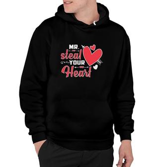 Funny Mr Steal Your Heart Gift Baby Toddler Boys Valentine's Day Hoodie | Mazezy