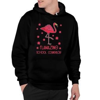 Funny School Counselor Appreciation Gif Pink Flamingo Hoodie | Mazezy