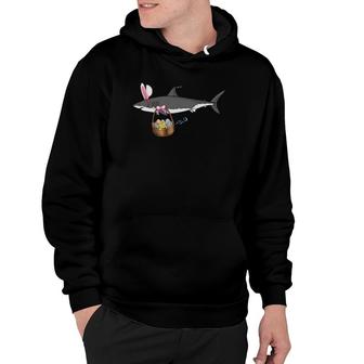 Funny Shark With Easter Basket And Bunny Ears Easter Hoodie | Mazezy