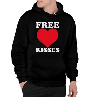 Funny Valentine Day Free Kisses Hoodie | Mazezy