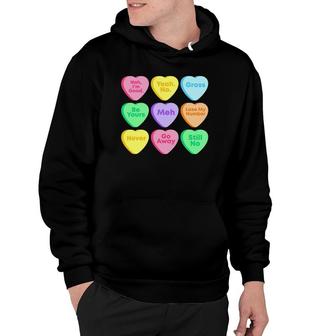 Funny Valentine's Day Candy Hearts Hoodie | Mazezy