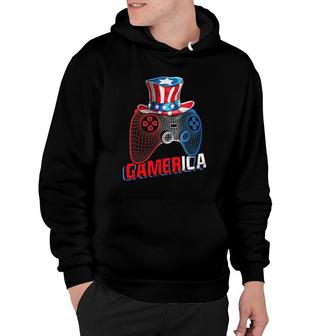 Gamerica 4Th Of July Video Game American Flag Uncle Sam Boys Hoodie | Mazezy