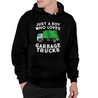 Garbage Truck Just A Boy Who Loves Garbage Trucks Premium Hoodie | Mazezy