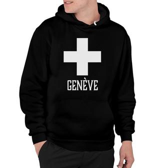 Geneve Switzerland Swiss Suisse Cross Hoodie | Mazezy