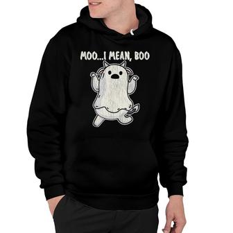 Ghost Cow Moo I Mean Boo Cow Lover Farmer Halloween Costume 2021 Hoodie | Mazezy