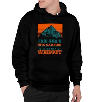 Girl's Into Camping With Her Whippet Dog Mama Snap Dog Hoodie | Mazezy