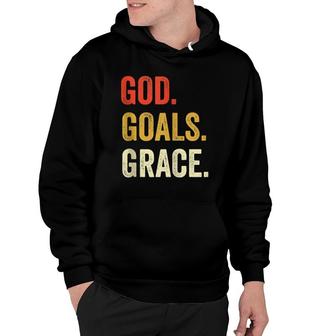 God Goals Grace Christian Workout Fitness Gym Gift Hoodie | Mazezy