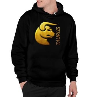 Golden Taurus Zodiac Sign Relief Looks Like Stamped Hoodie | Mazezy