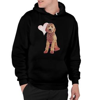 Goldendoodle Chest Design Dog Lover Hoodie | Mazezy