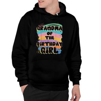 Grandma Of The Birthday Girl Colorful Matching Family Hoodie | Mazezy