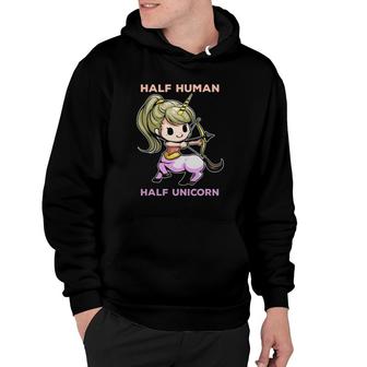 Half Human Half Unicorn Cute Costume Unicorns Hoodie | Mazezy
