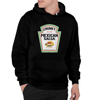 Halloween Matching Costume Chunky Mexican Salsa Bottle Label Hoodie | Mazezy