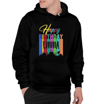 Happy Birthday Emma Personalized Name Gift Custom B-Day Hoodie | Mazezy