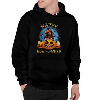 Happy Halloween Irish Setter With Moon Pumpkin Dog Lover Hoodie | Mazezy