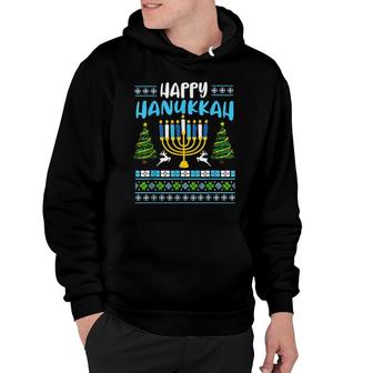 Happy Hanukkahorah Xmas Tree Ugly Hanukkah Xmas Hoodie | Mazezy