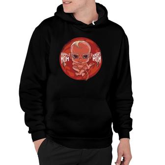Happy Mom Angry Mom Fitted Hoodie | Mazezy
