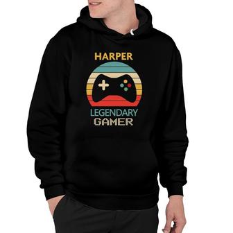Harper Name Gift Gamer Girl Personalized Legendary Gamer Hoodie | Mazezy