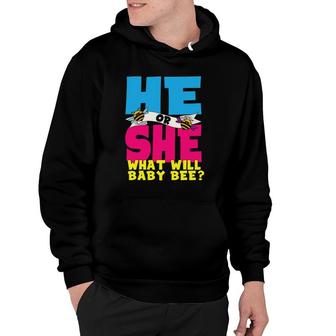 He Or She What Will Baby Bee Gender Reveal Mom & Dad Hoodie | Mazezy