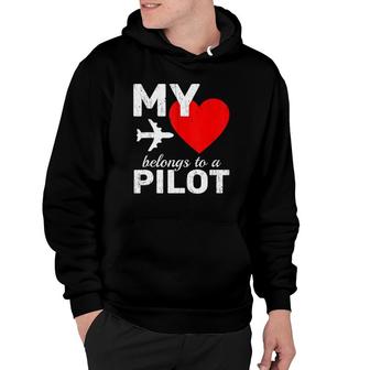 Heart Pilot Airplane Aircraft Sky Fly Couple Tee Copilot Hoodie | Mazezy