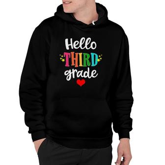 Hello 3Rd Grade Colorful Third Grade Teacher Kids Gift Hoodie | Mazezy
