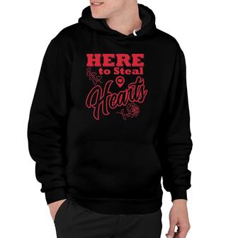 Here To Steal Hearts Valentine's Date Gift Hoodie | Mazezy