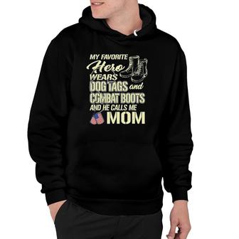 Hero Wears Dog Tags Combat Boots Proud Army Mom Mother Gift Hoodie | Mazezy