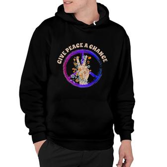 Hippie Give Peace A Chance Hoodie | Mazezy
