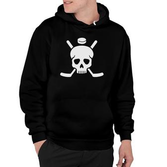 Hockey Skull Sticks Ice Hockey Hoodie | Mazezy