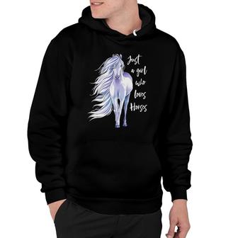 Horse Just A Girl Who Loves Horseback Riding Equestrian Farm Premium Hoodie | Mazezy