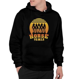 Horses Equestrian Power 1 Man Horse Riding Hoodie | Mazezy