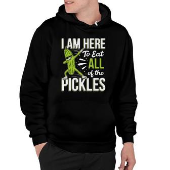 I Am Here To Eat All The Pickles Funny Dabbing Dill Hoodie | Mazezy
