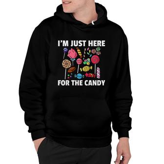 I Am Just Here For The Candy Lollipop Sweets Gift Halloween Hoodie - Seseable