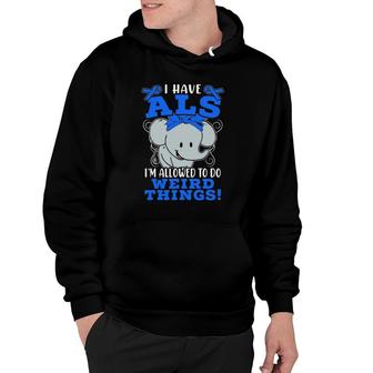 I Have Als Awareness Ribbon Supporter Warrior Elephant Hoodie | Mazezy