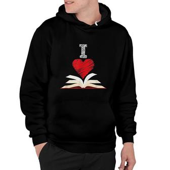 I Love Books Book Lover Reading Library Hoodie - Thegiftio UK