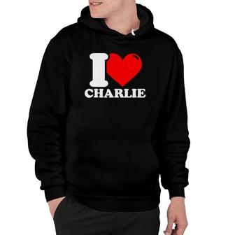I Love Charlie Red Heart Gift Hoodie | Mazezy