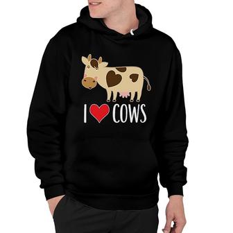 I Love Cows Dairy Farmer Hoodie | Mazezy