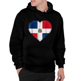 I Love Dominican Republic Dominican Flag Heart Hoodie | Mazezy