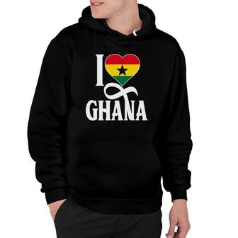 I Love Ghana With Ghana Flag Inside A Heart Ghanaian Pride Hoodie | Mazezy