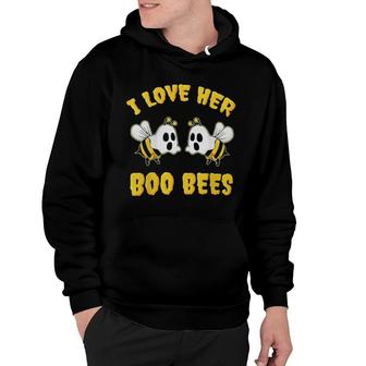 I Love Her Boo Bees Ghost Halloween Hoodie | Mazezy
