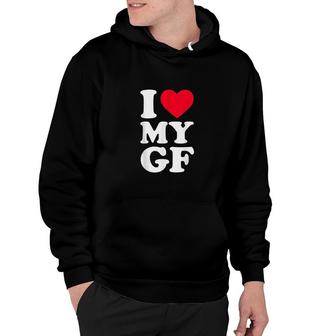 I Love My Girlfriend I Heart My Girlfriend Big Red Hoodie - Seseable