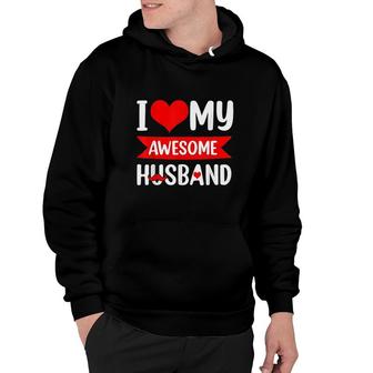 I Love My Husband Red Heart Valentines Day Matching Couple Hoodie - Thegiftio UK